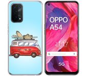Tumundosmartphone Funda Gel Tpu para Oppo A54 5G / A74 5G diseño Furgoneta Dibujos