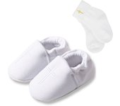 Baby Boy White Shoes for Baptism Infant Soft Sole Slipper Socks Set Newborn Christening Birthday Sneaker with Dedication