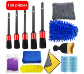 126 Pieces of Car Detail Cleaning Kit, Car Ventilation Sponge Towel Edge Cleaning, Dirt and Dust Polishing and Cleaning Tools