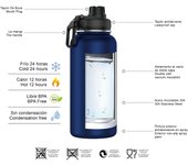 Botella Termo de Maple Inoxidable 1 Litro Deportiva (10 Colores) - Botella de Agua Térmica Reutilizable | Sin BPA | Keeps 24H Frio / 12H Caliente | Termo y Hermética - Doble Pantalla a Prueba de Fugas (YD550 YD1000 999 1199)