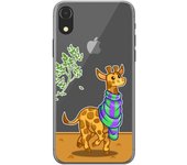Tumundosmartphone Funda Gel Transparente para Iphone Xr diseño Jirafa Dibujos