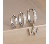 3PCS A-Z Letters Hoop Earrings Set For Women Fashion Stainless Steel Alphabet Huggie Cartilage Earring Piercing Jewelry Aretes