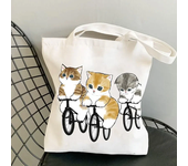 Woman Summer Shopper Cat Shopping Bag Folding Canvas Tote Travel Bags Designer Handbags Beach Cloth Shoulder Ladies Fabric