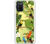 Funda compatible con Samsung Galaxy A03s - Tucanes fondo Verde