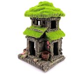 Cueva para peces Betta con musgo verde realista para esconder en acuarios - Estilo 3