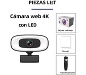 Minicámara Web 4K 1080P con Micrófono, 2K Full HD, USB, 15-30 fps, para YouTube, PC, portátil, grabación de vídeo nítida.