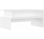 vidaXL Mesa de centro madera de ingeniería 90x55x42,5 cm Blanco, Negro, Roble Sonoma Mesita de Salón o Comedor o Auxiliar Mesa de Café Meuble Salón