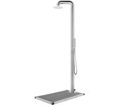 vidaXL Ducha de Jardín con Base 230 cm Acero Inoxidable Playa Soporte Color Gris,  Marrón, y mas