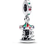 Pandora Charm Colgante en plata de ley Carrusel Giratorio 793586C01 , para Mujer
