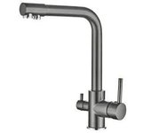 VALAZ Nilo Grifo para cocina con osmosis de 3 vías y estructura redonda color gun metal