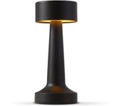 Lámpara de Mesa LED portátil, Brillo metálica de 3 grados de lámpara de escritorio, lámpara recargable con control tácil de 3 Colores, de Noche Luz, lámpara de Noche (negra)