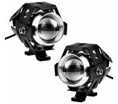 Faros delanteros para motocicleta de 125W, luz antiniebla LED adicional, foco para motocicleta 1200LM U5, impermeable, Scooter de 4 ruedas, 2 uds.
