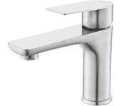 Grifo de baño de acero inoxidable, grifería de un solo orificio, negro mate, fregadero de baño, manija única