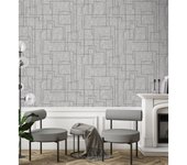 Muestra DIN A4 de Papel pintado vinílico lavable moderno de líneas geométricas con relieve - Allure Lines 681632 de GAULAN