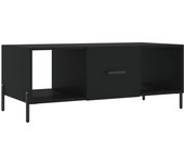 vidaXL Mesa de centro madera contrachapada 102x50x40 cm Blanco, Negro, Blanco brillante Mesita de Salón o Comedor o Auxiliar Mesa de Café Meuble Salón