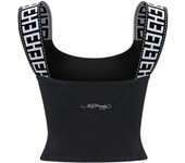 ED HARDY Tiger glow tape crop tank top black