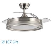 FABRILAMP Ventilador DC Cerrato Níquel 72W 3 Aspas Desplegables - Elegante y Eficiente