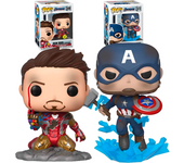 Funko Pack 2 Funkos Iron Man Tony Stark  exclusivo   chasquido GITD Capitan America Mjolnir martillo reg   Endgame Avengers Vengadores  Marvel Funko  573 580