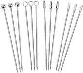 Stainless Steel Cocktail Picks, Fruit Sticks,Toothpicks for Party Bar, Drink Stirring Sticks, Martini Picks, Party Tools