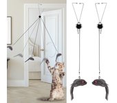 Paquetes de juegos Interactivos para Gatos, Ratones, juegos para perseguir, ejercicio, entretenimiento, juegos colgantes para Puerta, juegos para Gatos de interior.