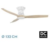 FABRILAMP Ventilador DC Baltir 18W Blanco/Haya 3 Aspas - Elegante y Funcional
