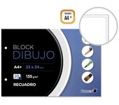 Golden cuaderno de dibujo a4 plus - papel de 135gr - 20 hojas - recuadro interior a4 - encolado con dos taladros