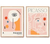Set de 2 cuadros calidad premium con marco de madera - 30x40 cm o 50x70 cm - POSTER LAB