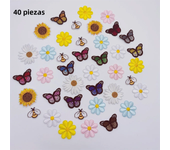 Exclusive Pack Embroideried Iron On Patches Daisy Sunflower Bee Butterfly Animal Applique Repair For Jeans Hats Bags Decoration