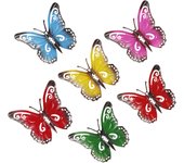 6/12 Pcs Metal Butterfly Wall Art Hanging Butterfly Sculpture Ornaments Garden Yard Sheds Decor for Indoor Outdoor Walls Fences