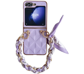 Luxury Hand Strap Handbag Case For Samsung Galaxy Z Flip 6 5 4 3 Flip6 Cover Bracelet Hand Chain Wristband Fundas Coque