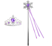 Girls Princess Crown Magic Wand Accessories Party Cosplay Elsa Anna Rhinestone Headband Hair Bands For Kids Hairbands Gifts Toys