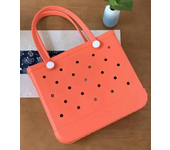【COIULNI&KLUVM】Large Boggs Beach Bag Summer EVA Beach Basket WomenTote Bag Holes Waterproof Handbag Pouch Shopping Shoulder Bag