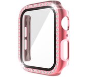 Glass+Diamond Watch Case for Apple Watch Series 8 7 6 SE 5 4 321 Screen Protector iWatch 45mm 41mm 44mm 40mm 42mm 38mm PC Cover