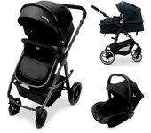 Asalvo Trío Convertible Two+ 2 - Carrito de Bebé Evolutivo 3 en 1, Capazo, Silla de Paseo y Auto, Desde Recién Nacido hasta 22 kg, Plegado Fácil