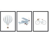 Set de 3 cuadros calidad premium con marco de madera - 30x40 cm o 50x70 cm - POSTER LAB