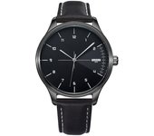 Fashion Men's Watches Top Brand Luxury Metal Case Quartz Wrist Watches Simple Casual Leather Belt Mens Watch Clock Reloj Hombre