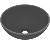 vidaXL Lavabo de Lujo Redondo Cerámica Mate Tocador Montado Encima Color matte light blue,  matte dark blue,  matte white y mas