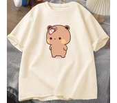 Men T-shirt Cute Cartoon Bubu Is Throwing Flip-flops At Dudu Tshirt Funny Cotton Short Sleeve Grpahic T Shirts Mens Tops 71812