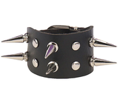 New Skull 2024 Punk Gothic Rock Chains Metal Stud Spikes Rivet Pu Leather Wristband Bangle Wide Cuff Bracelet Women Men Jewelry