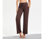 Pantalones de yoga nude para mujer,wide-leg pants high waist drape straight casual trousers drawstring pocket sports flared pants ropa deportiva mujer