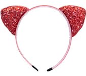 Glitter Cat Ears Headband Kitty Headband for Girls and Women Sparkly Hair Hoop Shiny Hairbands Hair Accessories for Daily