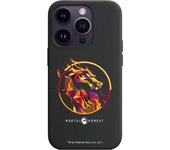 Funda original compatible con iPhone 14 Pro Negrocon diseño de Mortal Kombat Logo Fire