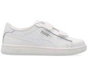 PUMA Zapatillas colegiales blancas Smash 3.0