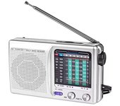 Radio portátil de bolsillo AM FM estéreo SW/AM/FM batería Radio Digital altavoz antena de Radio para uso de emergencia en interiores y exteriores