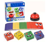 Kids Face Change Cube Game Montessori Expression Puzzle Building Blocks Toys Early Learning Educational Match Toy for Children