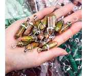Natural Stone Crystal Hexagonal Point Pendants Quartz Bullet Hexagonal Pendulum Reiki Chakra DIY Jewelry Necklace Accessories