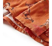 Falda para Niños Estampado de Caballos Ropa Cinturilla Elástica Color Coñac