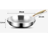 316 Stainless Steel Frying Pan Wok Pan Nonstick Cooking Fried Steak Gas Stove Pot Induction General Saucepan Kitchen Cookware