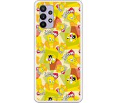 Funda original compatible con Samsung Galaxy A32 5G - Sylvestre y Piolin Patron amarillo