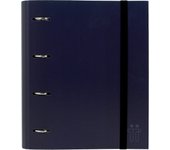 Carpeta de 4 Anillas Azul Oscuro con Tapa Dura Forrada y Cierre Elástico - Totto España